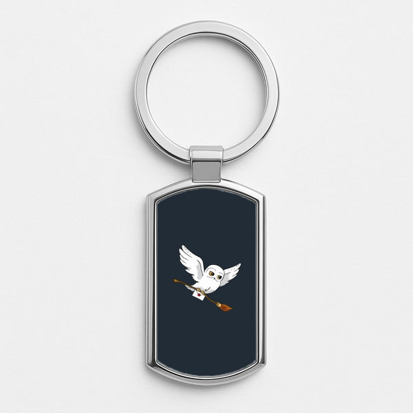 Messenger Owl Hedwig Silver Keyring