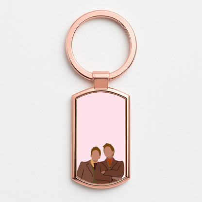 Fred And George Rose Gold Keyring