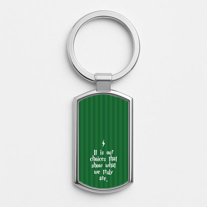 It Is Our Choices Silver Keyring