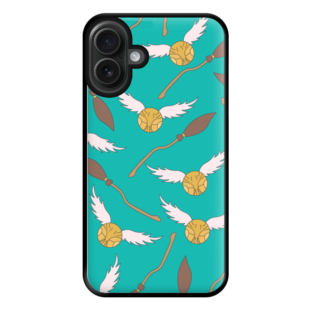 Quidditch Pattern Phone Case for iPhone 16 Plus