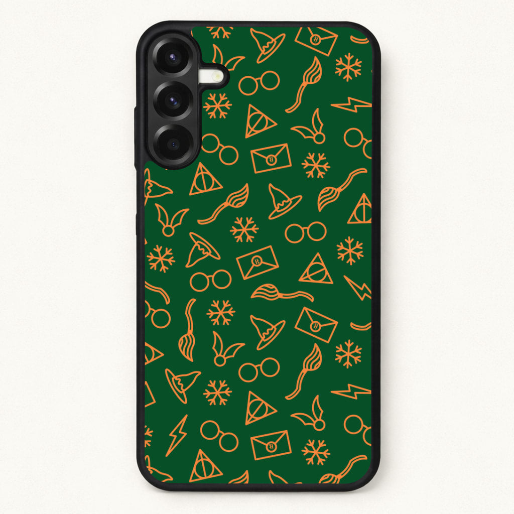 Christmas Wizard Icons Pattern Phone Case for Galaxy A57