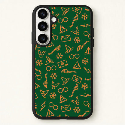 Christmas Wizard Icons Pattern Phone Case for Galaxy S26 Plus