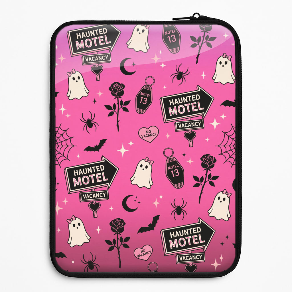 Haunted Motel Pink Laptop Sleeve