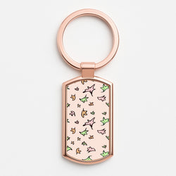 Heart Leaves Rose Gold Keyring