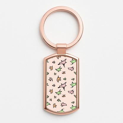 Heart Leaves Rose Gold Keyring