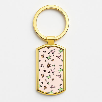 Heart Leaves Gold Keyring