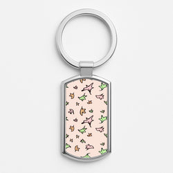 Heart Leaves Silver Keyring