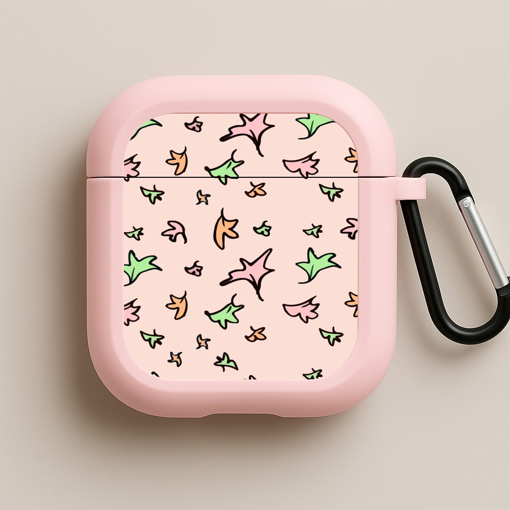 Heart Leaves Pink AirPods Case