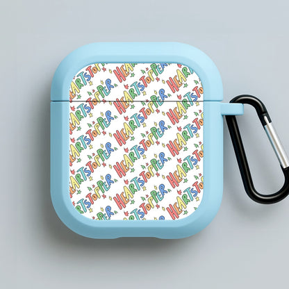 Heart Pattern Blue AirPods Case