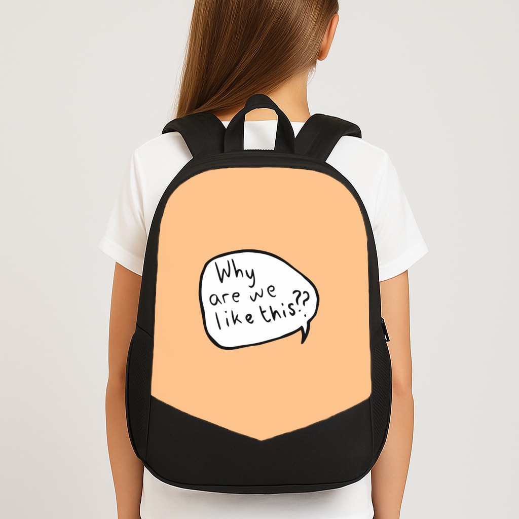 Why Are We Like This - Heart TV Large School Bag