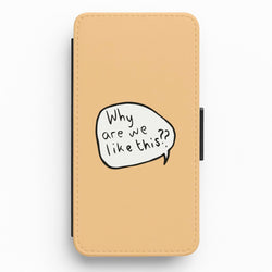 Why Are We Like This - Heart TV Flip / Wallet Phone Case