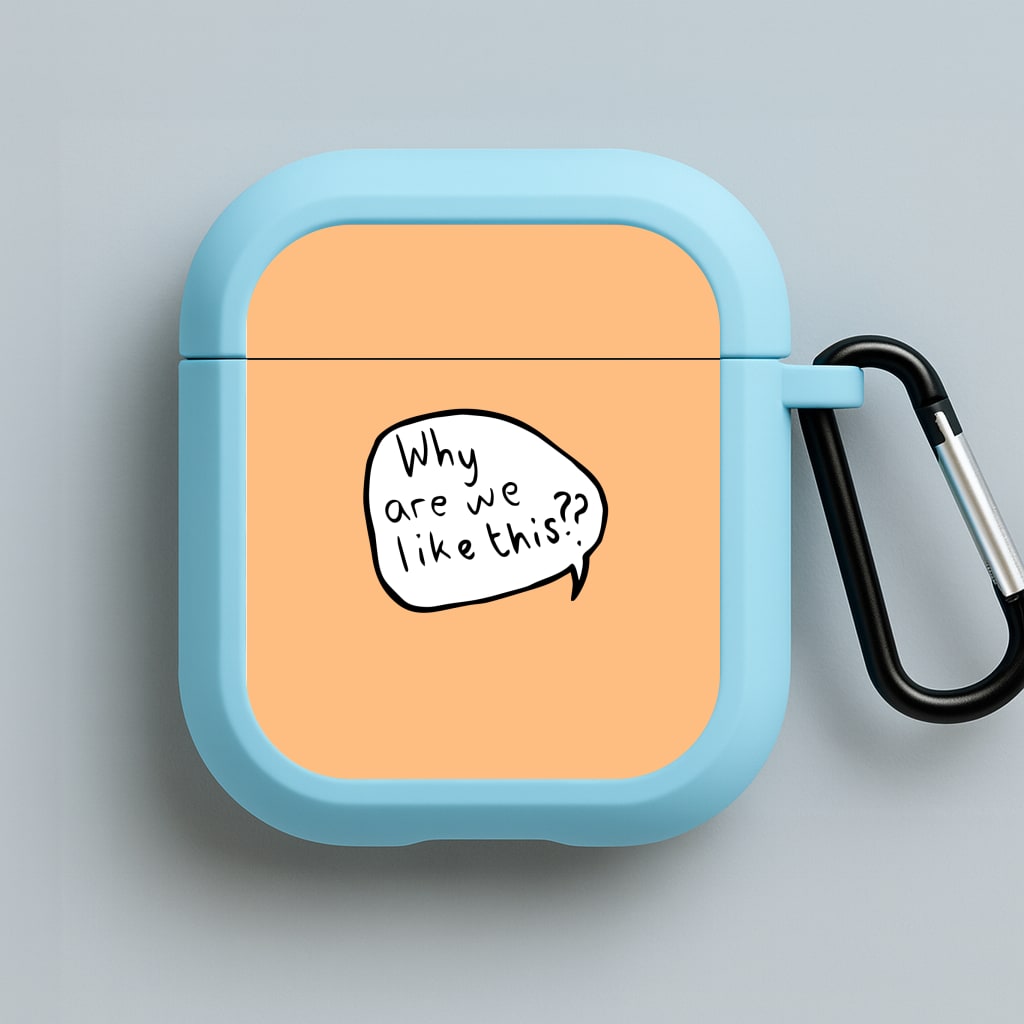 Why Are We Like This - Heart TV Blue AirPods Case
