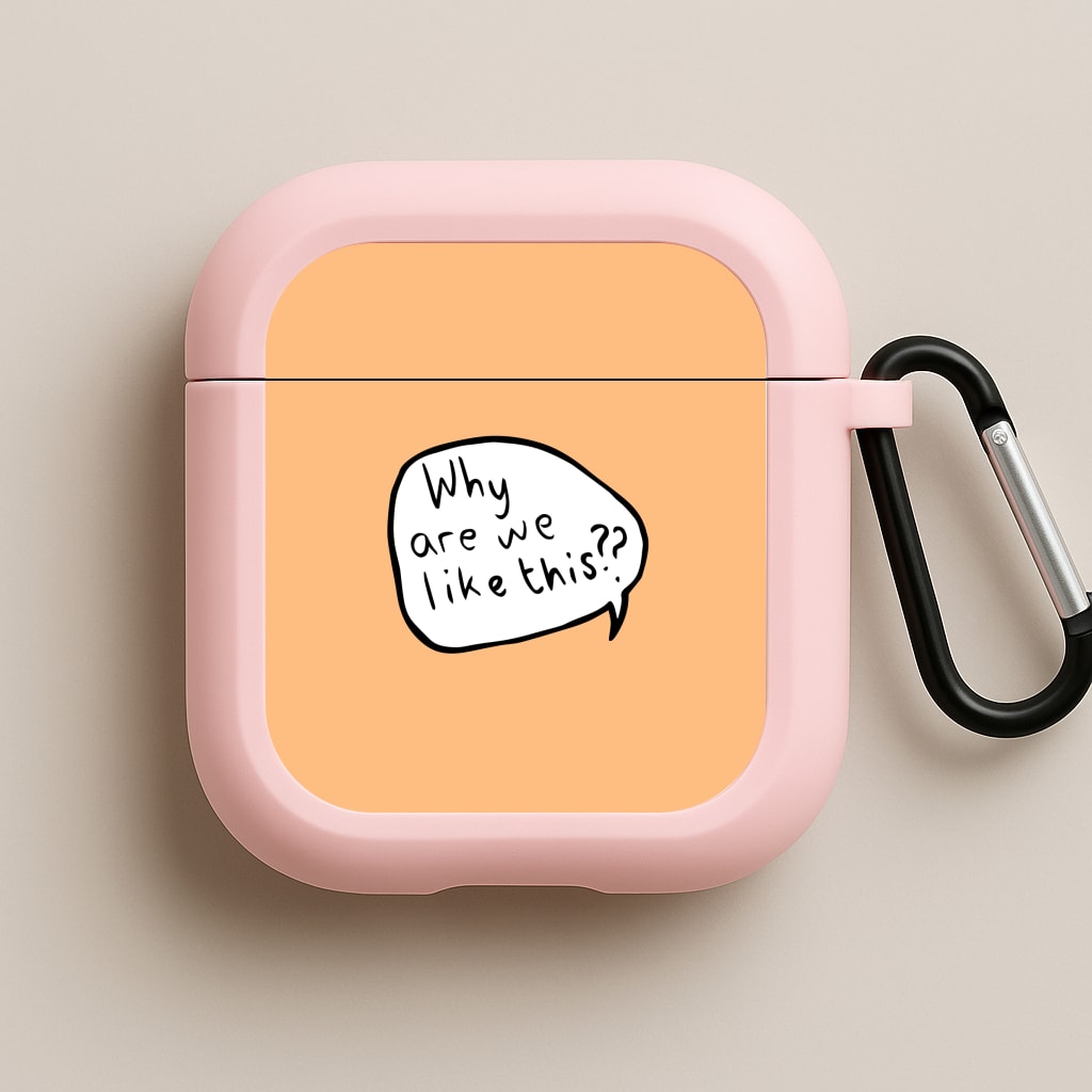 Why Are We Like This - Heart TV Pink AirPods Case