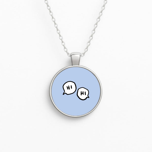 Hi Hi - Heart TV Circle Necklace