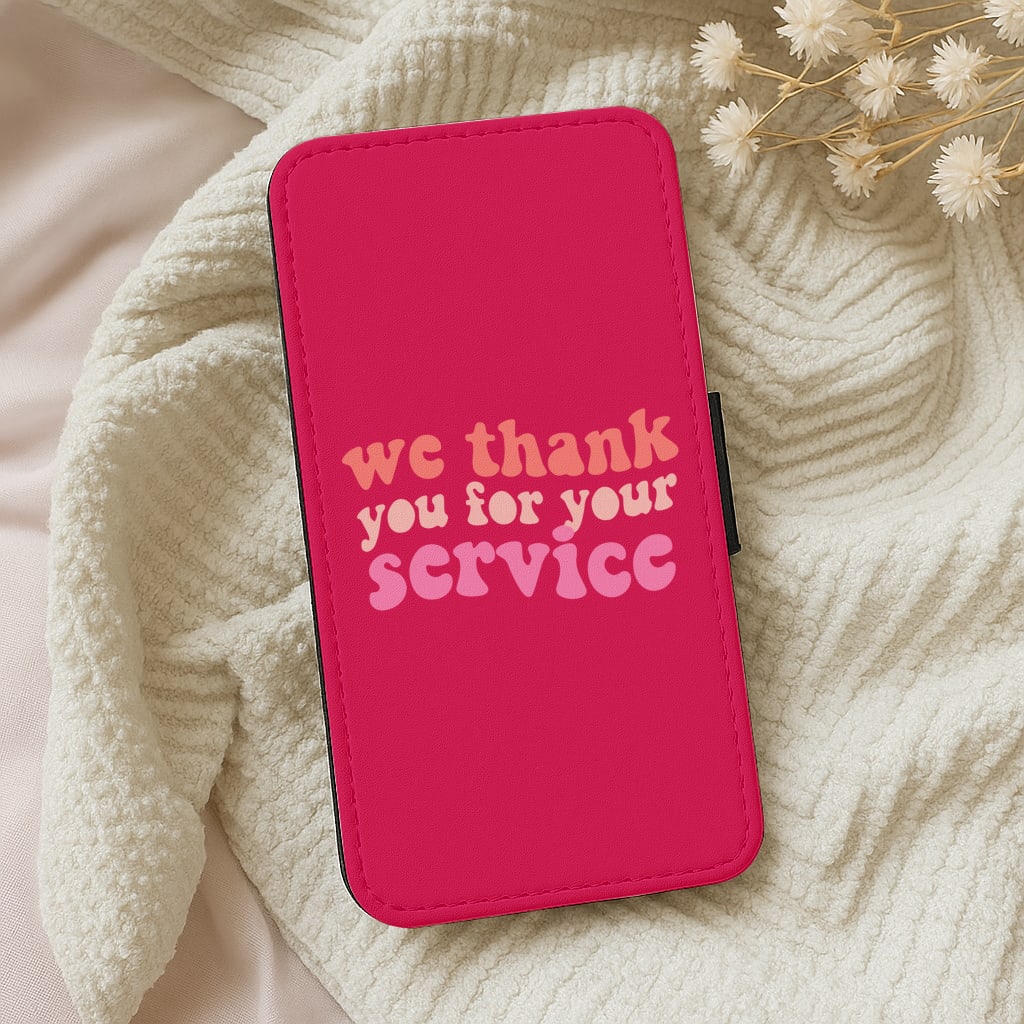 We Thank You For Your Service - Heart TV Wallet Phone Case