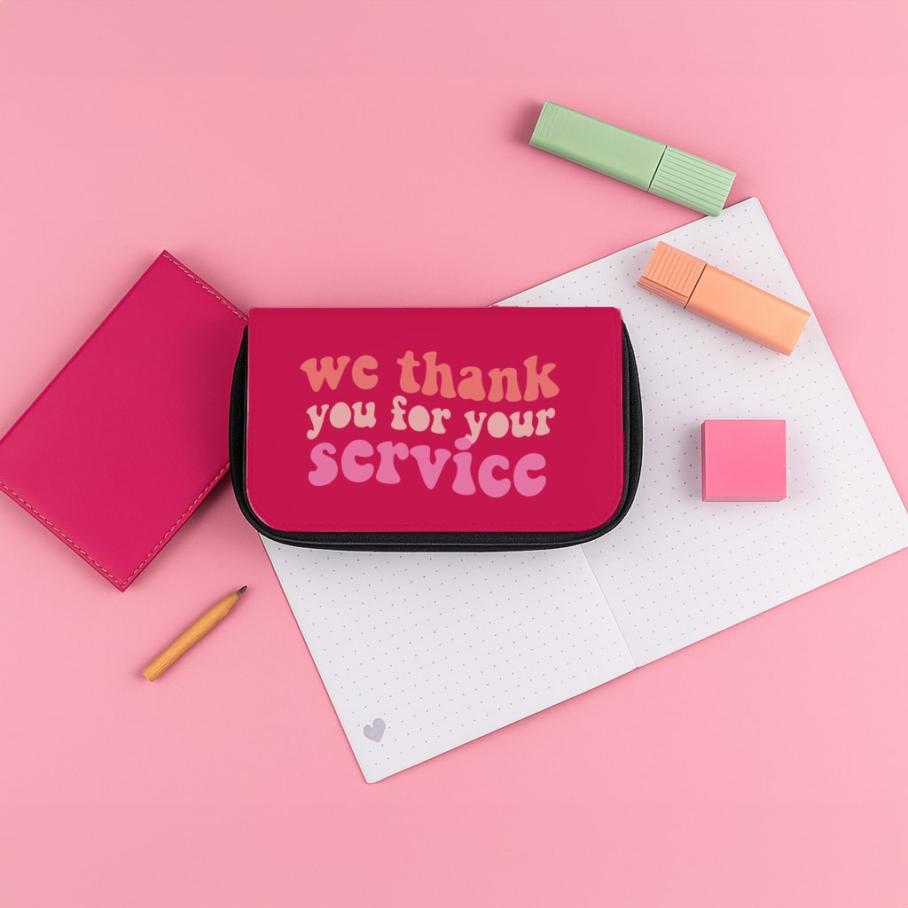 We Thank You For Your Service - Heart TV Pencil Case