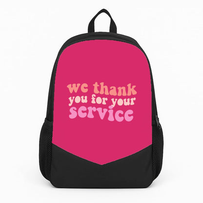 We Thank You For Your Service - Heart TV Large Backpack
