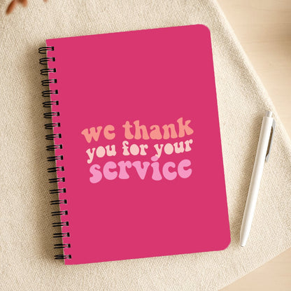 We Thank You For Your Service - Heart TV Notepad