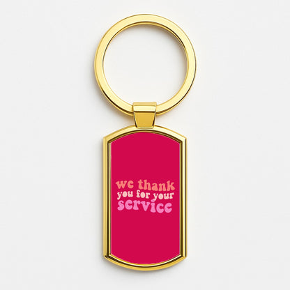 We Thank You For Your Service - Heart TV Gold Keyring