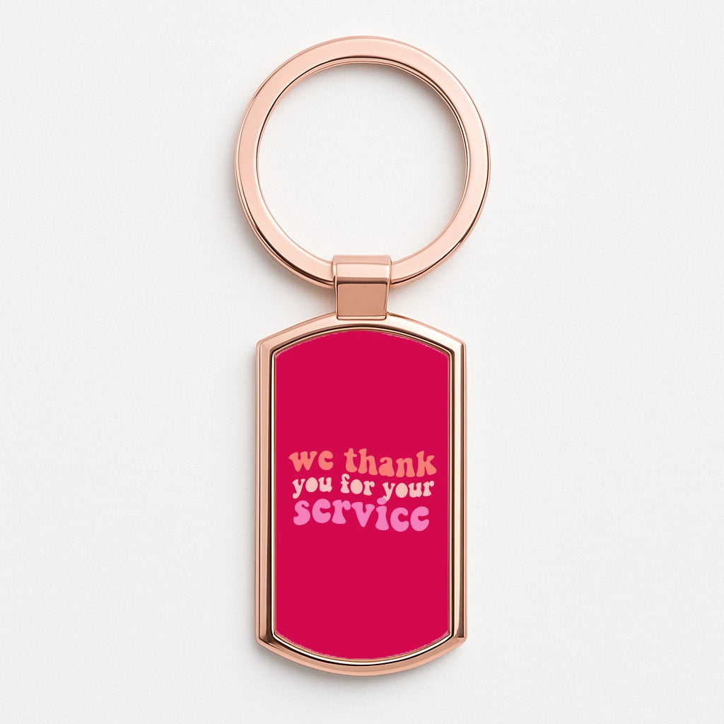 We Thank You For Your Service - Heart TV Rose Gold Keyring