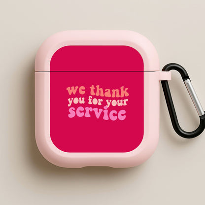 We Thank You For Your Service - Heart TV Pink AirPods Case