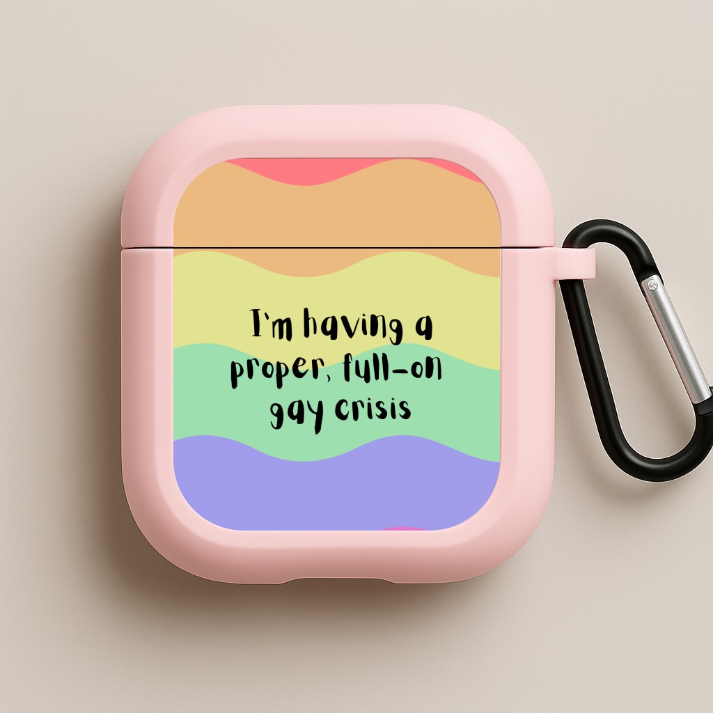 Gay Crisis - Heart TV Pink AirPods Case