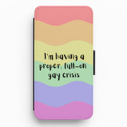 Gay Crisis - Heart TV Flip / Wallet Phone Case