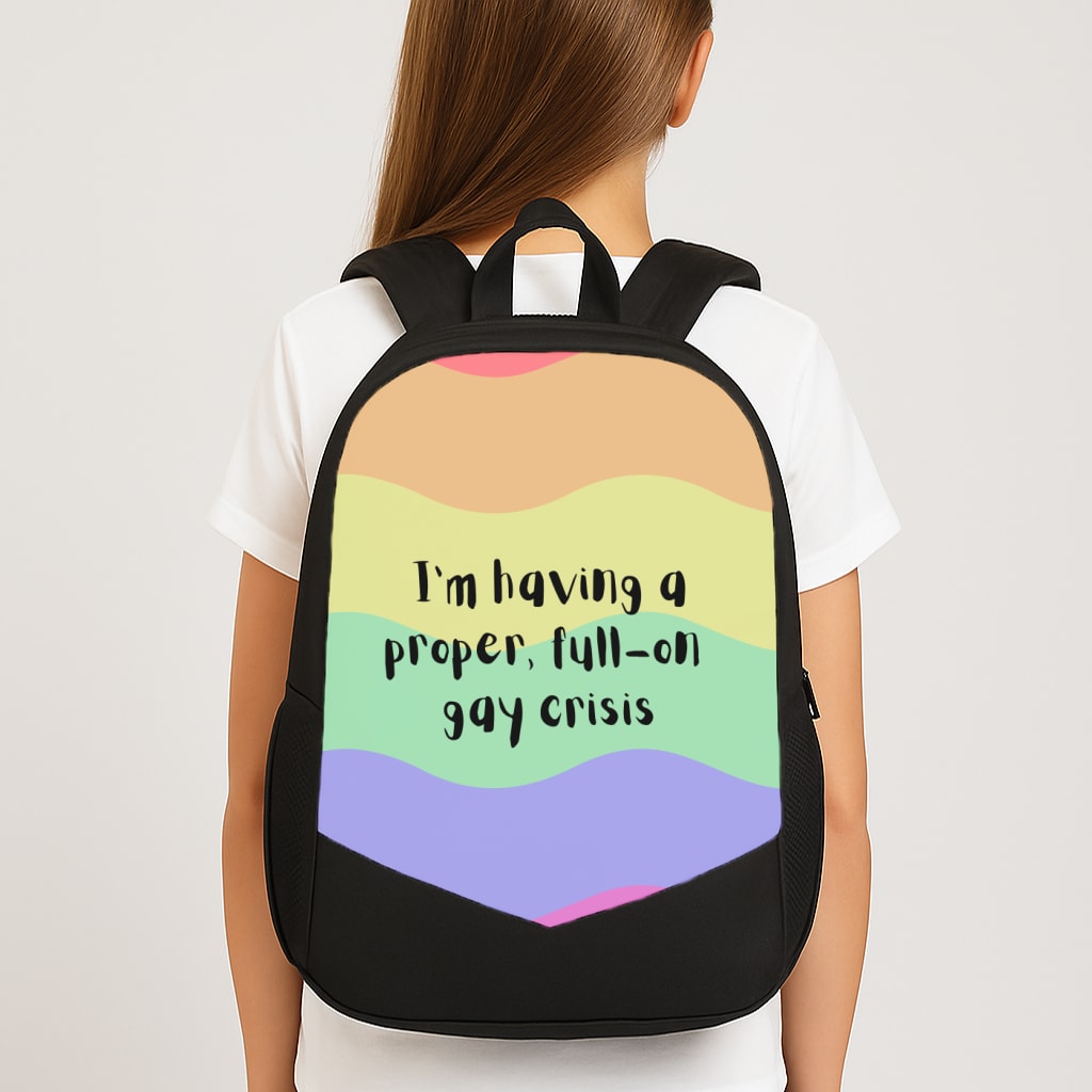 Gay Crisis - Heart TV Large School Bag