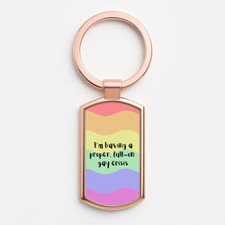 Gay Crisis - Heart TV Rose Gold Keyring