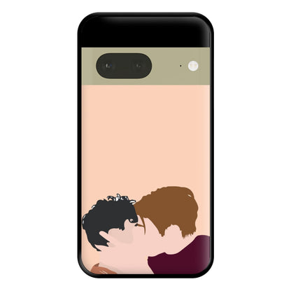 Nick And Charlie Kissing - Heart TV Phone Case for Google Pixel 7a