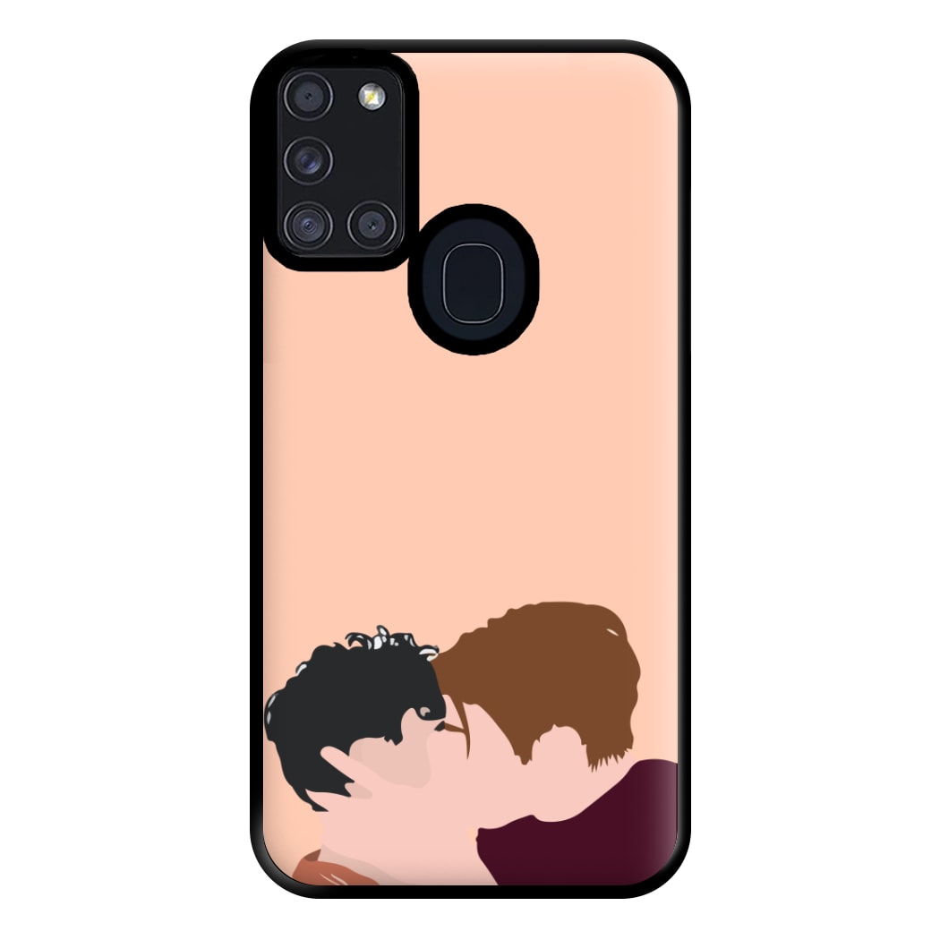 Nick And Charlie Kissing - Heart TV Phone Case for Galaxy A21s