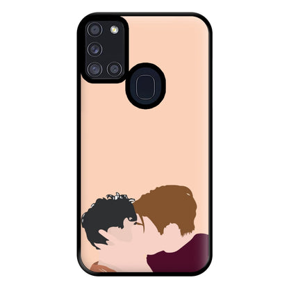 Nick And Charlie Kissing - Heart TV Phone Case for Galaxy A21s