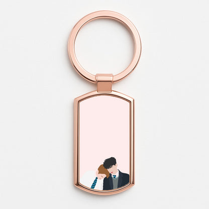 Nick And Charlie School Clothes - Heart TV Rose Gold Keyring