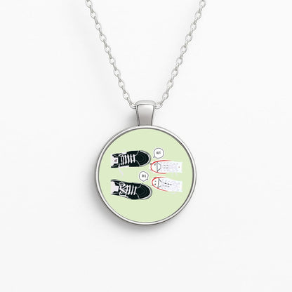 Hi - Heart TV Circle Necklace