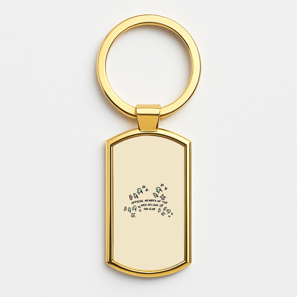Official Member Of The Nick Nelson Fan Club - Heart TV Gold Keyring