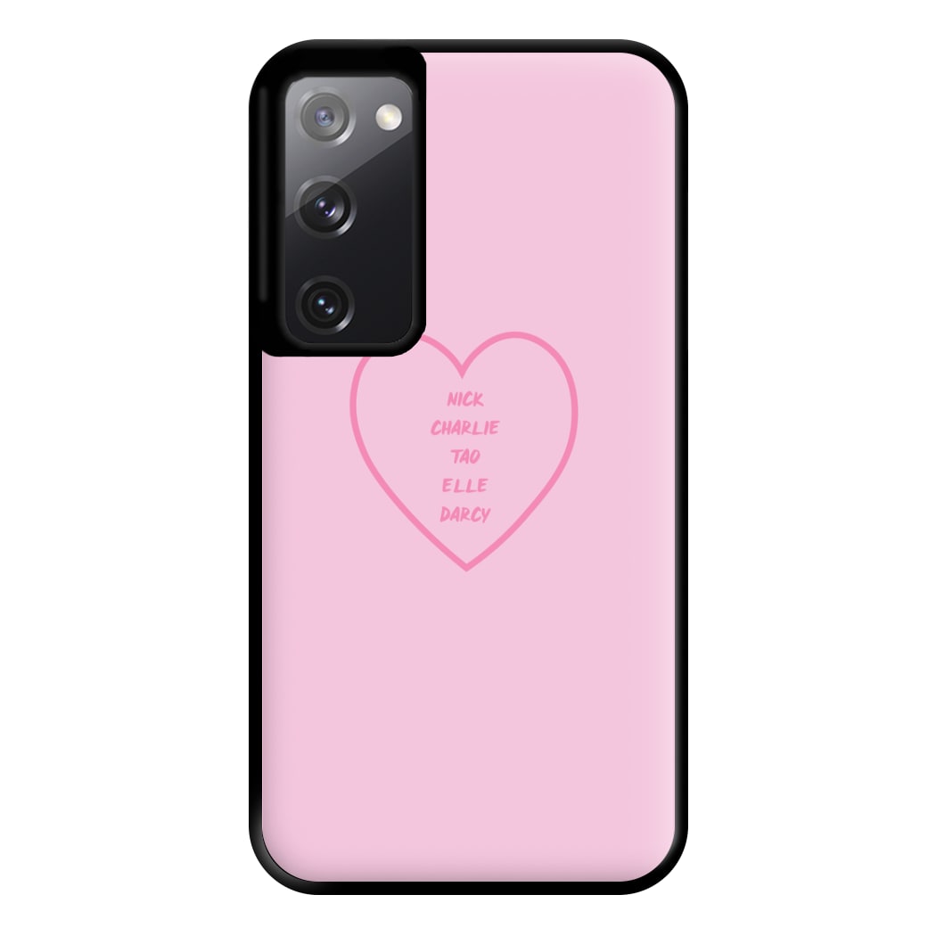 Nick , Charlie , Tao , Elle , Darcy - Heart TV Phone Case for Galaxy S20FE