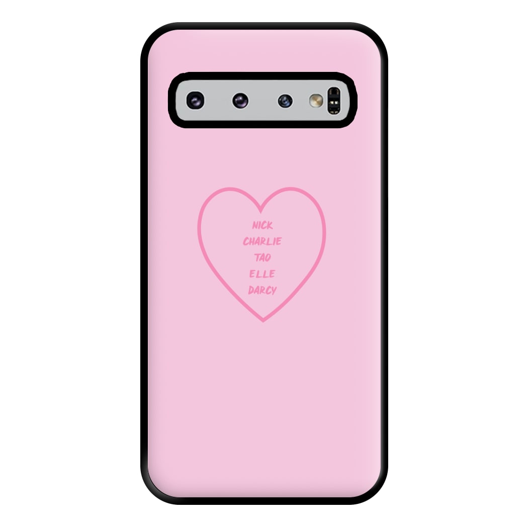 Nick , Charlie , Tao , Elle , Darcy - Heart TV Phone Case for Galaxy S10 Plus