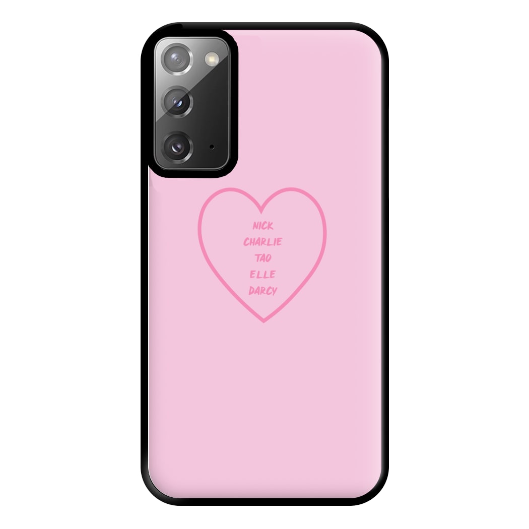 Nick , Charlie , Tao , Elle , Darcy - Heart TV Phone Case for Galaxy Note 20 Ultra