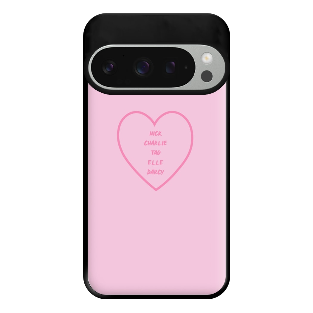 Nick , Charlie , Tao , Elle , Darcy - Heart TV Phone Case for Google Pixel 9 Pro XL