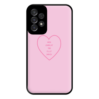 Nick , Charlie , Tao , Elle , Darcy - Heart TV Phone Case for Galaxy A53