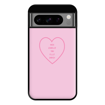 Nick , Charlie , Tao , Elle , Darcy - Heart TV Phone Case for Google Pixel 8 Pro