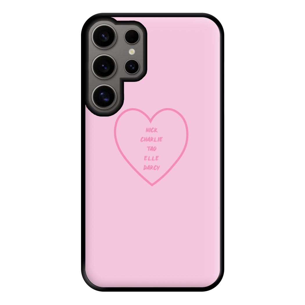 Nick , Charlie , Tao , Elle , Darcy - Heart TV Phone Case for Galaxy S24 Ultra