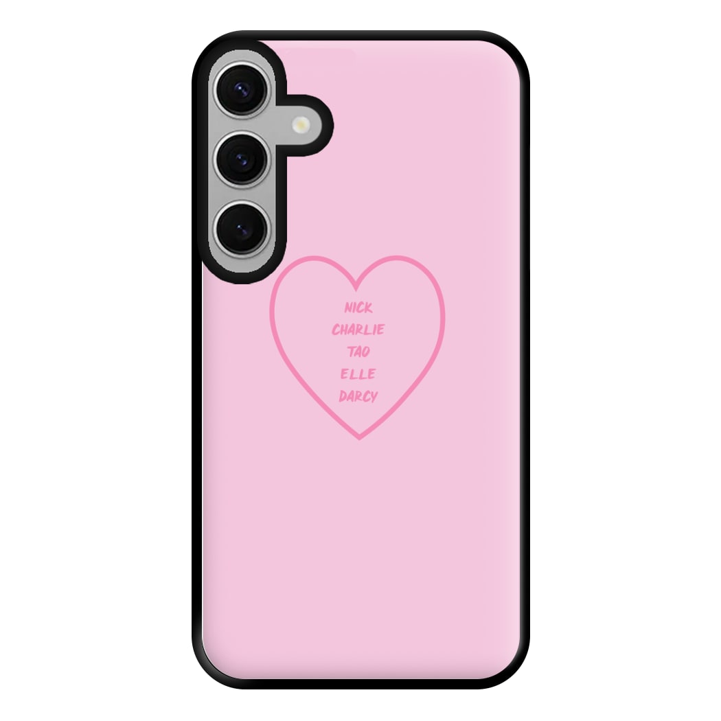 Nick , Charlie , Tao , Elle , Darcy - Heart TV Phone Case for Galaxy S24FE