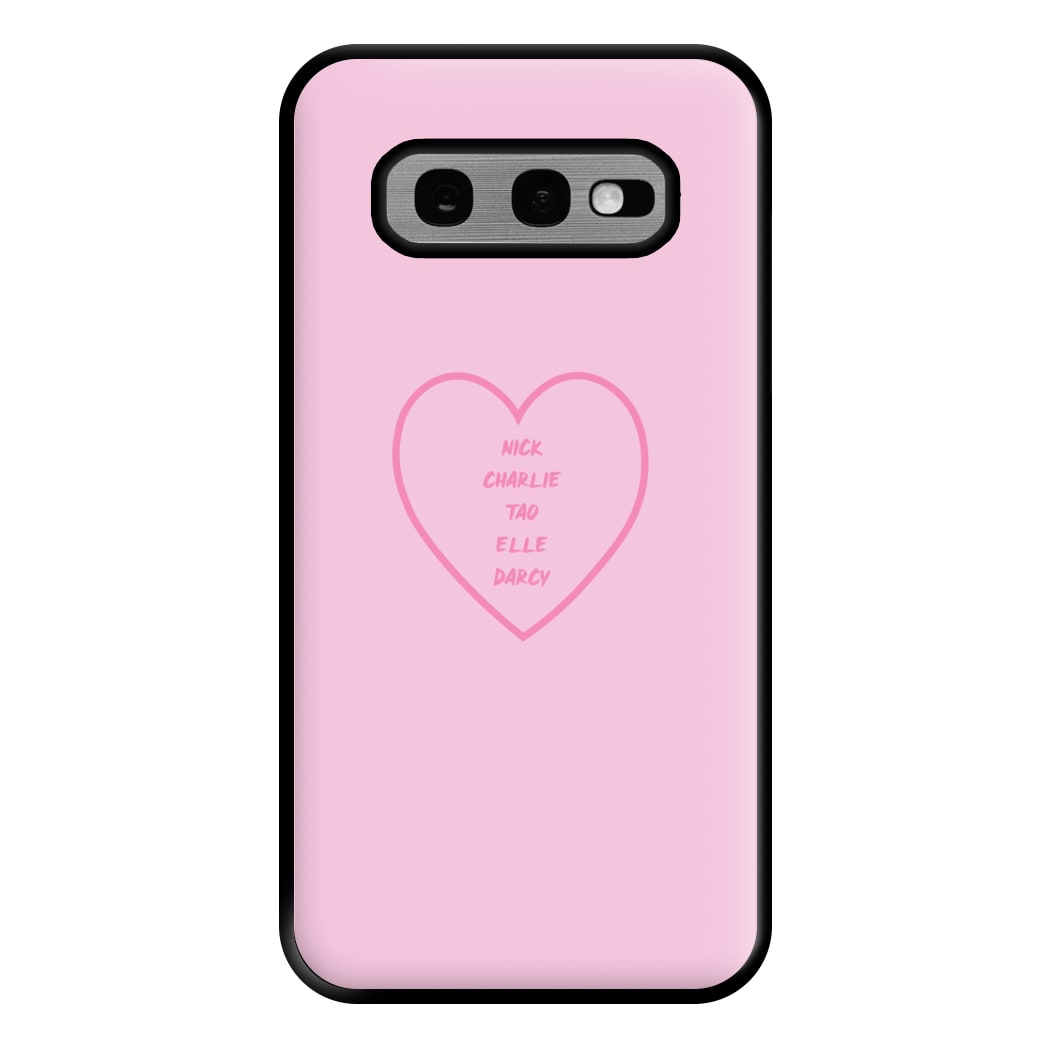 Nick , Charlie , Tao , Elle , Darcy - Heart TV Phone Case for Galaxy S10e