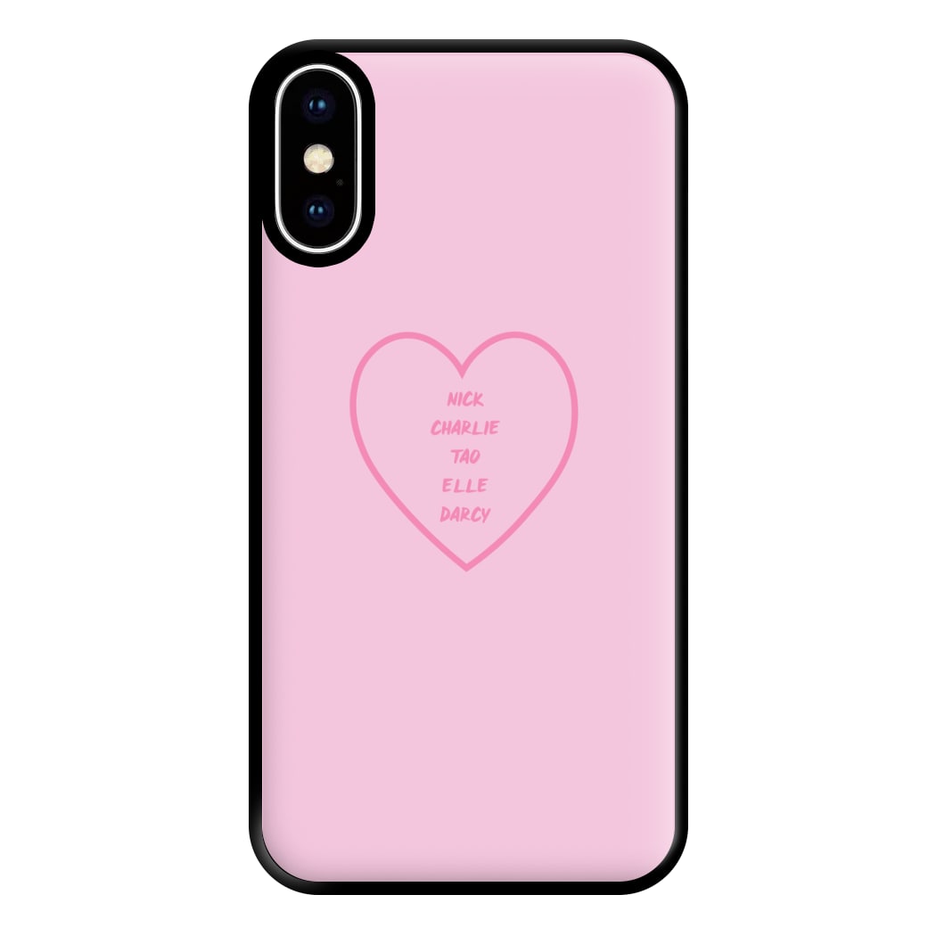 Nick , Charlie , Tao , Elle , Darcy - Heart TV Phone Case for iPhone XS Max