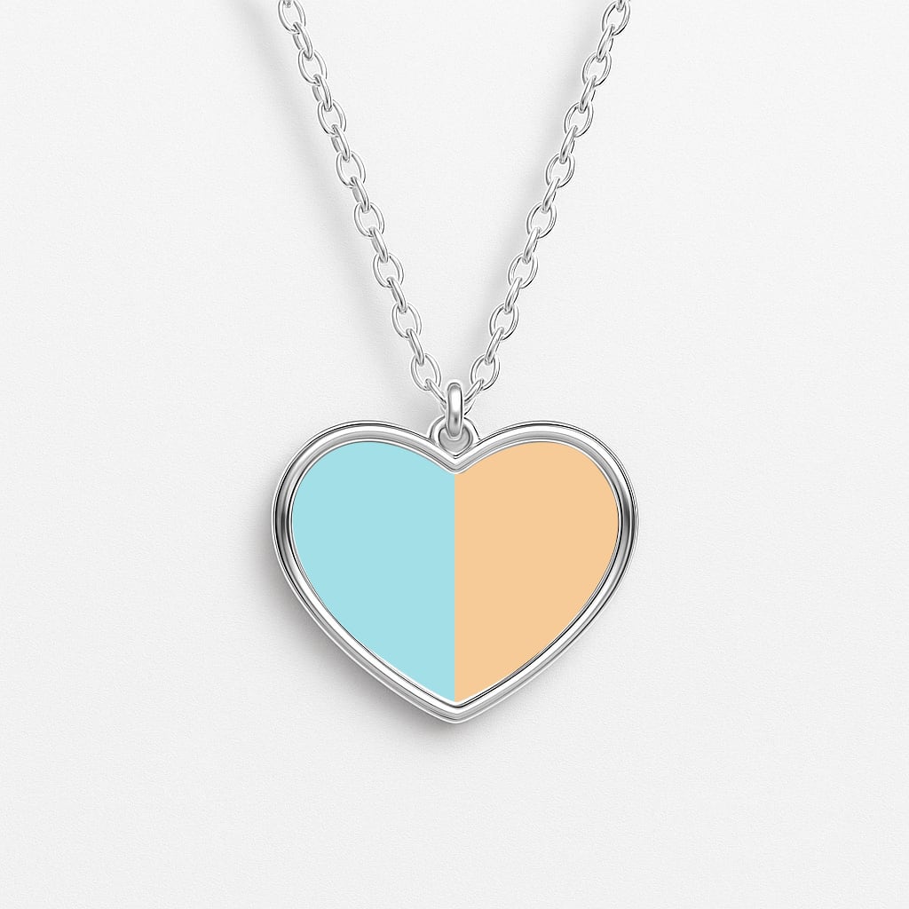 Blue And Yellow - Heart TV Heart Necklace