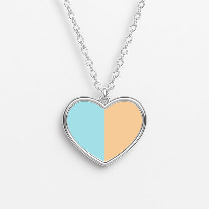 Blue And Yellow - Heart TV Heart Necklace