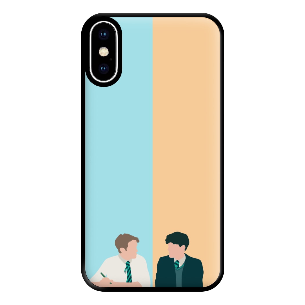 Blue And Yellow - Heart TV Phone Case for iPhone XS Max