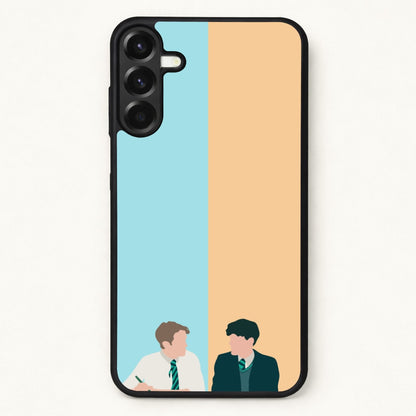 Blue And Yellow - Heart TV Phone Case for Galaxy A57