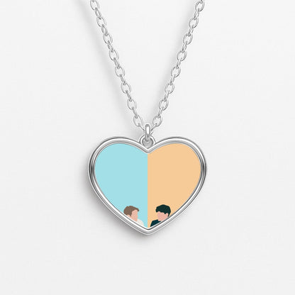 Blue And Yellow - Heart TV Necklace